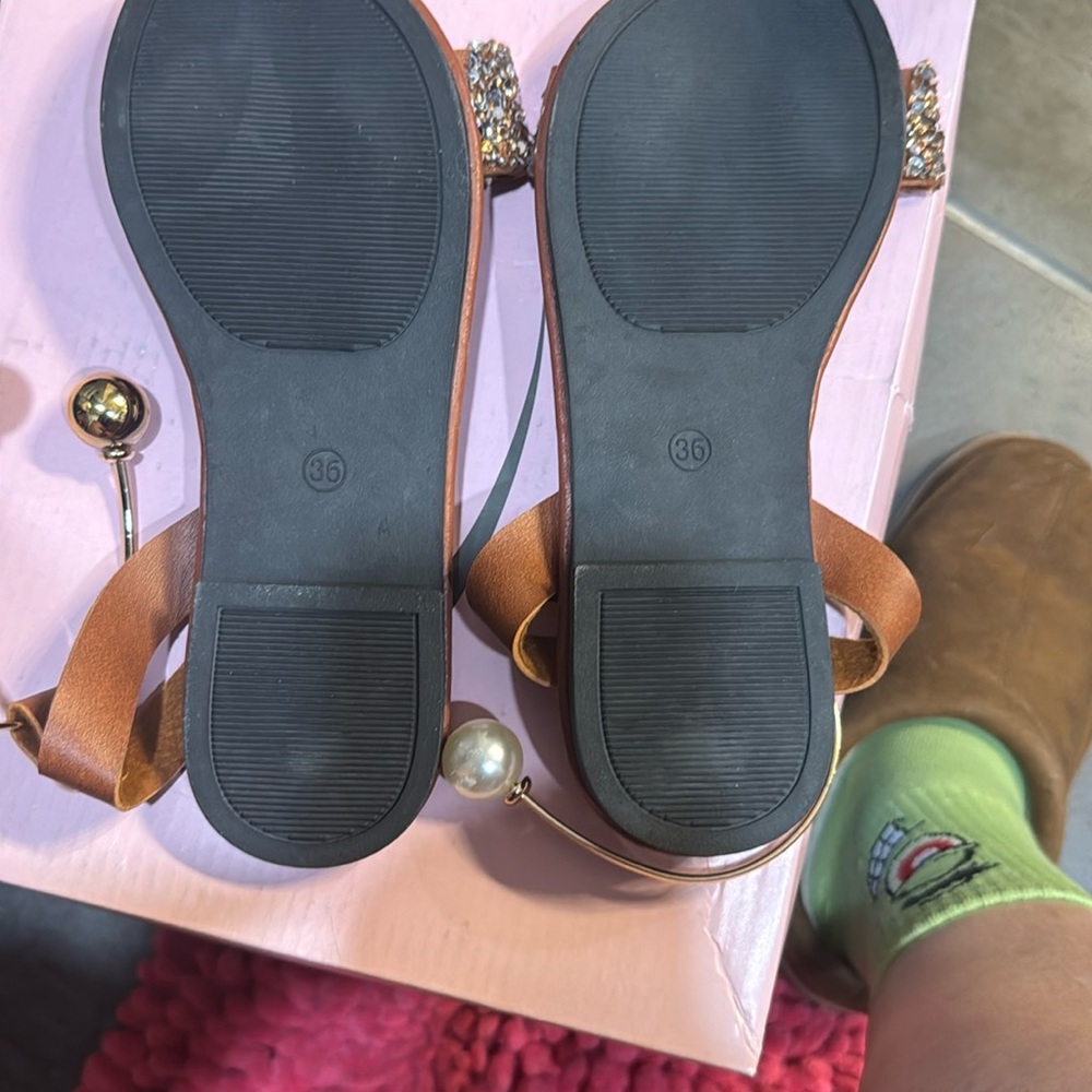 Stylish Brown and Black Sandals with Smooth Soles